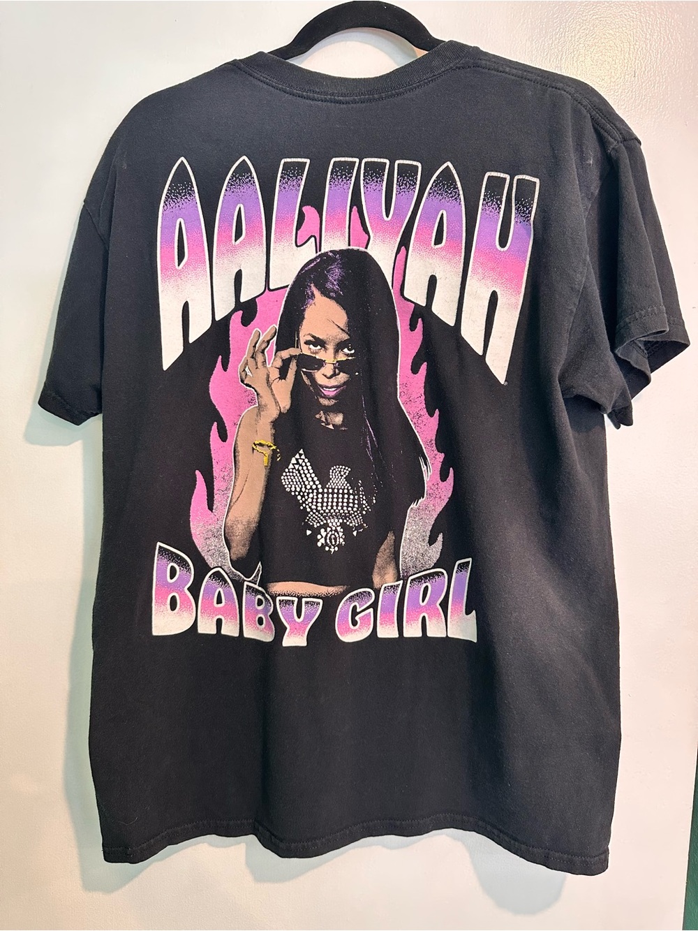 Aaliyah 'Baby Girl' Black Graphic Tee